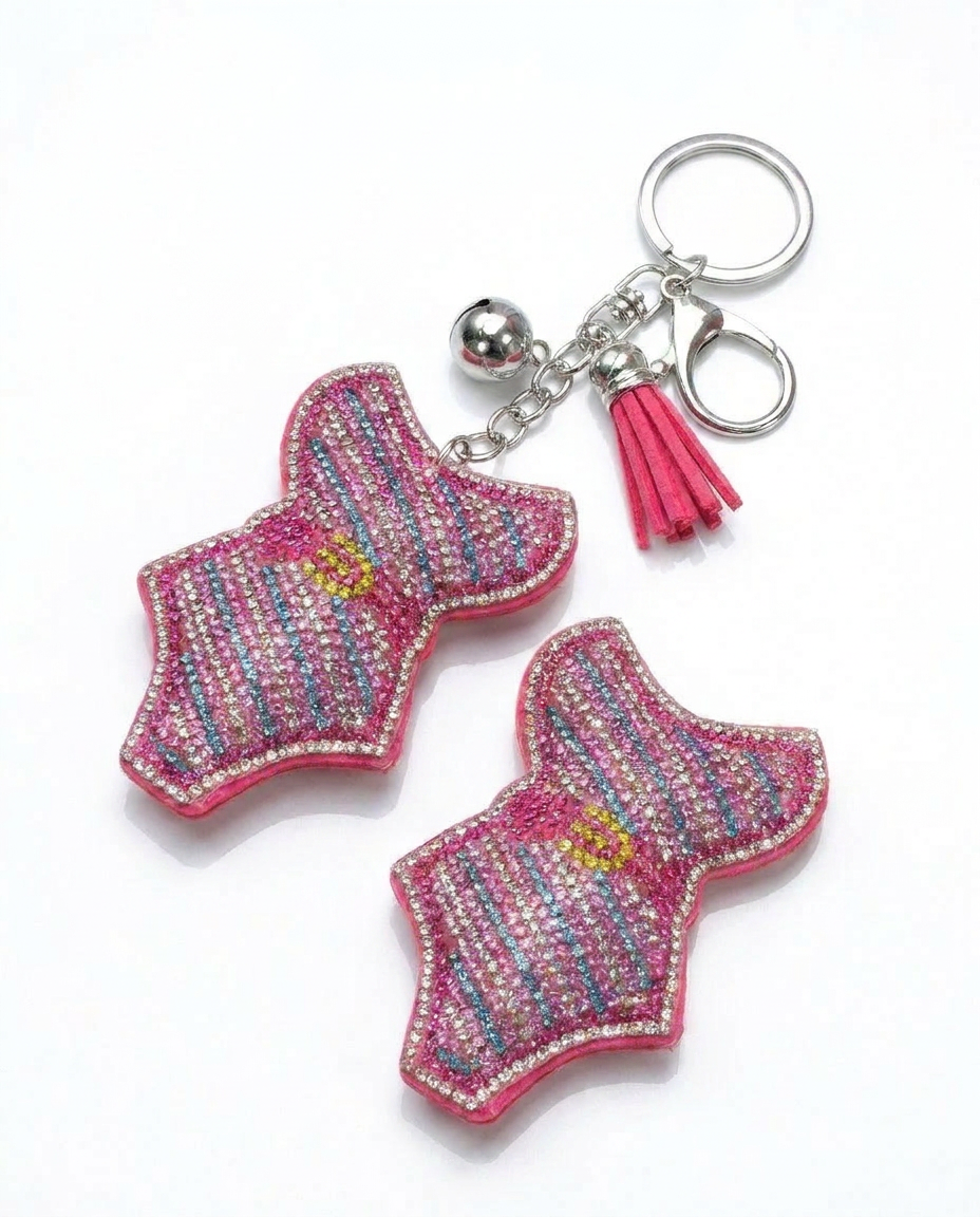 SUPERVALUECHOICE HCSESA00099 Bling Pink Swimsuit Keychain & Brooch