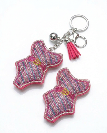 SUPERVALUECHOICE HCSESA00099 Bling Pink Swimsuit Keychain & Brooch