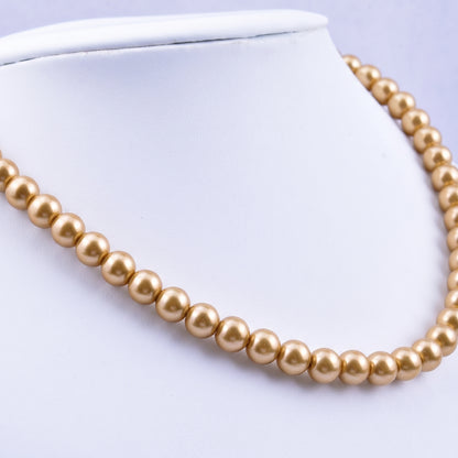 SUPERVALUECHOICE HCSEN00002 Multicolor Round Pearl Choker Necklace Classic Single Strand Beaded Necklace for Women Daily Wedding Jewelry