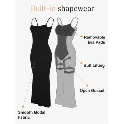 SVCSH000126 Light abdominal one-piece dress, a popular two-in-one halter dress for body shaping and shaping