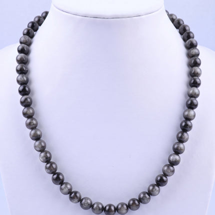 SUPERVALUECHOICE HCSEN00003 0.31 Inch Round Cat Eye Bead Single Strand Necklace 16&18 Inch With 6 Inch Extender 15 Colors Collarbone Beaded Chain Jewelry For Women
