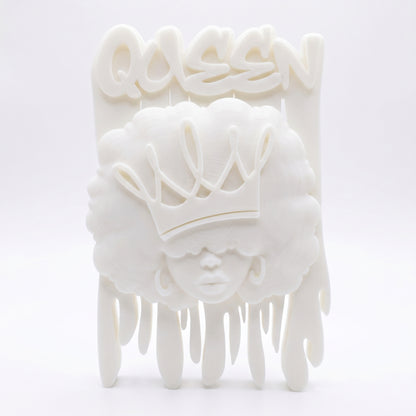 SUPERVALUECHOICE HCSEUA00077  Z-Blank QUEEN&KING Text Afro Crown Black Woman Resin Comb DIY Paintable Blanks for Brooch Keychain Accessories 2" × 2.7" × 0.6"