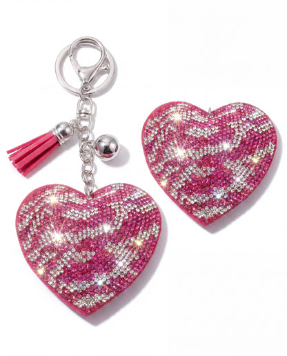 SUPERVALUECHOICE HCSESA00044 Sparkly Rhinestone Heart Bow Keychain Brooch