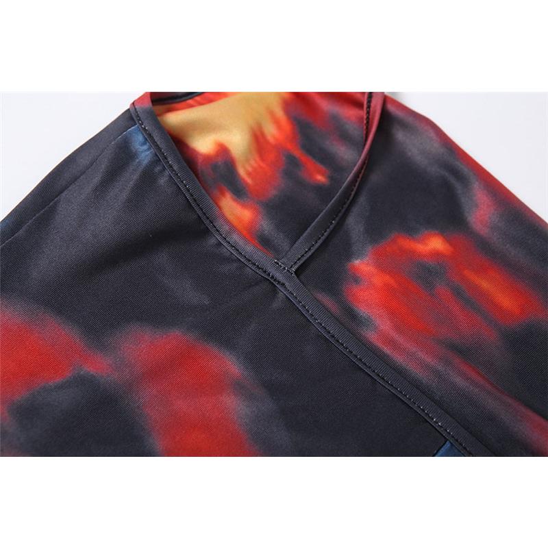 SVCD000065 Trendy women's dress with a halter top and a print that exposes the hips