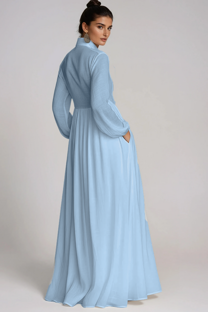 SUPERVALUECHOICE HCSEAA00012 Plunge Ruch Maxi Dress