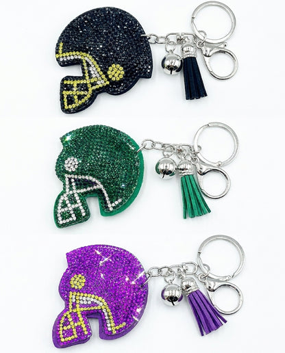 SUPERVALUECHOICE HCSESA00051 Sparkly Crystal Sports Helmet Keychain&Brooch