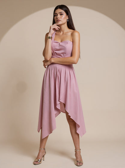 SVCD000129 Summer fashion temperament oblique shoulder high waist sleeveless long loose irregular evening dress