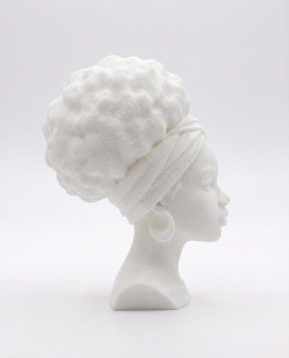 SUPERVALUECHOICE HCSEUA00028 Z-Customizable Unpainted Orange Hoop Earring Curly Hair Lady Bust Figurine Base, DIY Handcraft Supplies for Keychains Brooches 1" × 1.5" × 2.3"