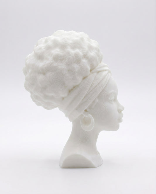 SUPERVALUECHOICE HCSEUA00028 Z-Customizable Unpainted Orange Hoop Earring Curly Hair Lady Bust Figurine Base, DIY Handcraft Supplies for Keychains Brooches 1" × 1.5" × 2.3"