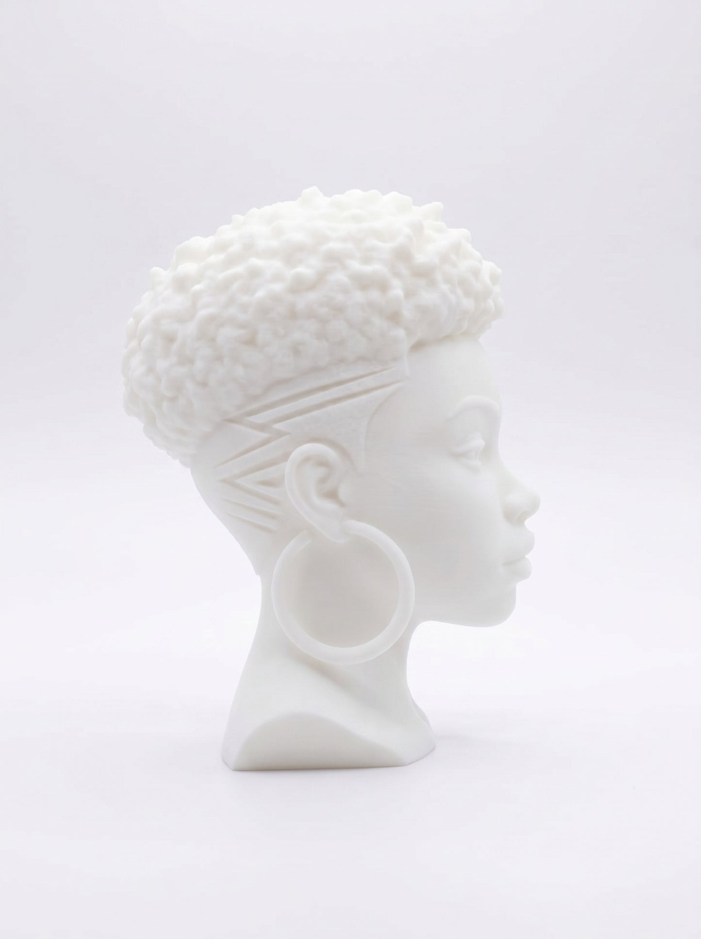 SUPERVALUECHOICE HCSEUA00021 Z-Blank Paintable Short Afro Side Profile Woman Resin Blank, DIY Color Craft Blanks for Brooch & Keychain Making