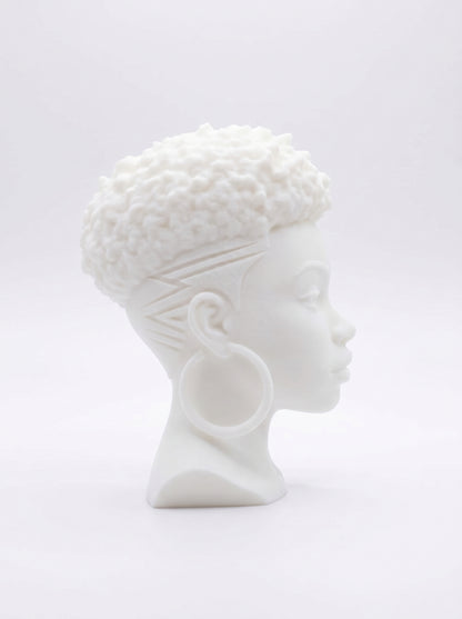 SUPERVALUECHOICE HCSEUA00021 Z-Blank Paintable Short Afro Side Profile Woman Resin Blank, DIY Color Craft Blanks for Brooch & Keychain Making