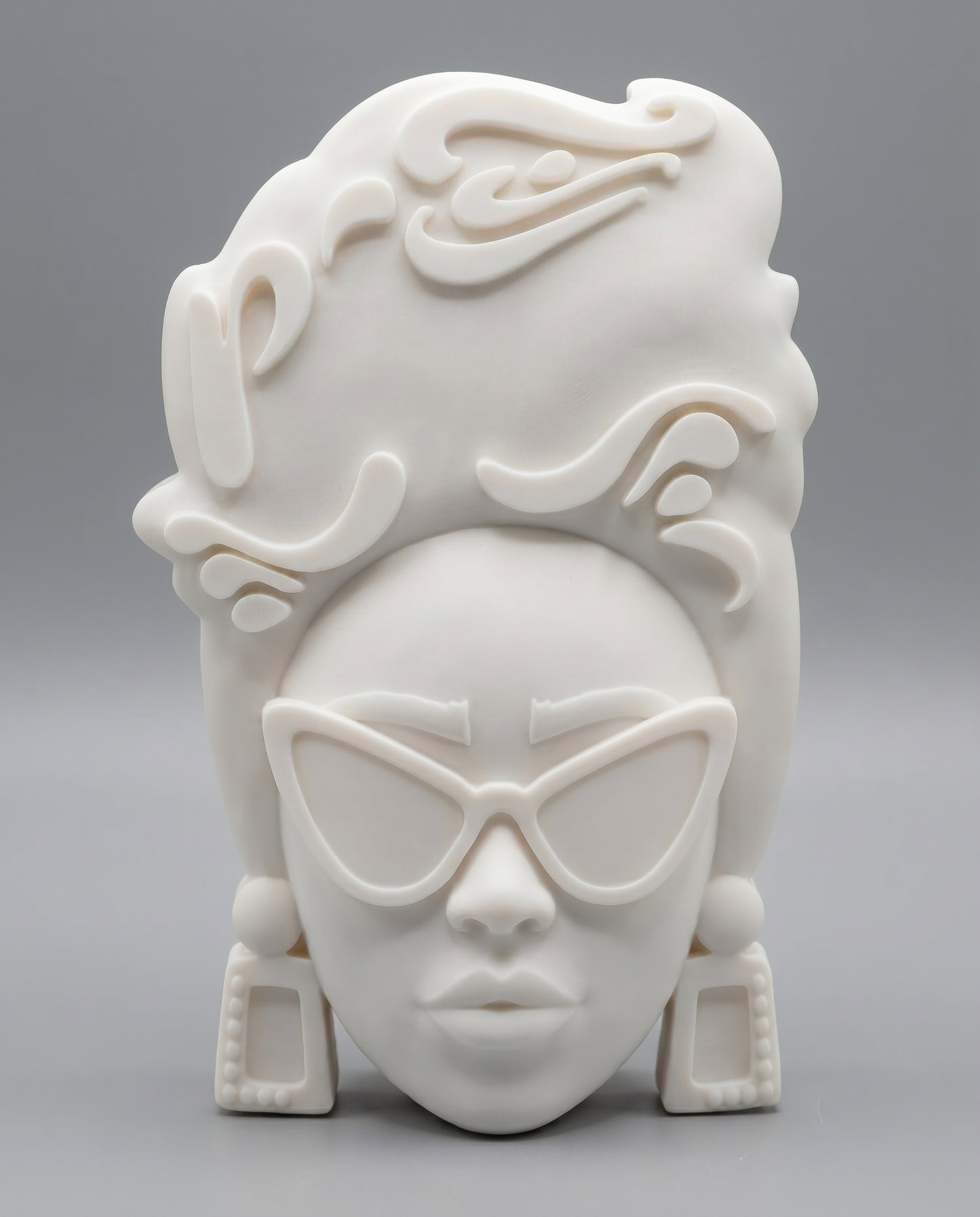 SUPERVALUECHOICE HCSEUA00037  Z-Customizable Unpainted Retro Sunglasses Lady Head Mold Base, DIY Handcraft Supplies for Keychains Brooches 2" × 3.1" × 0.6"