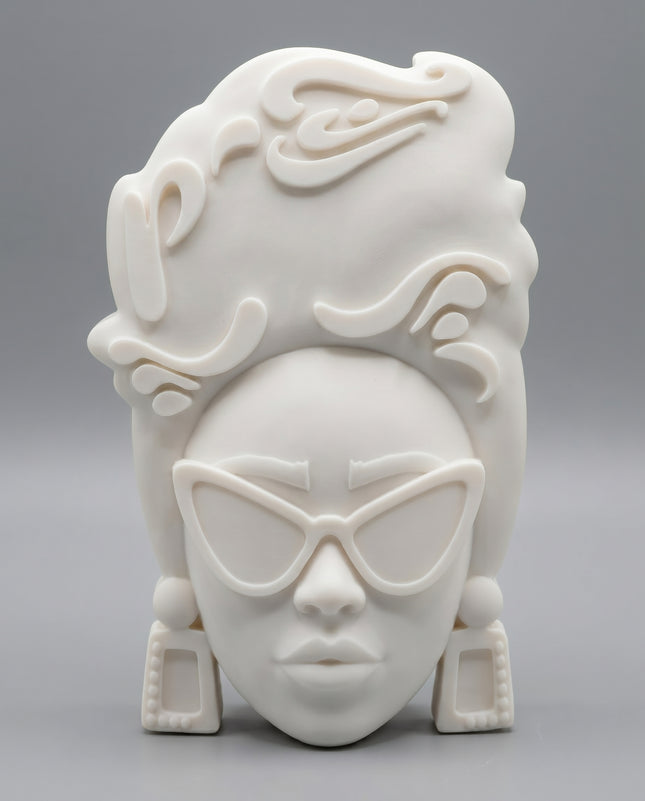 SUPERVALUECHOICE HCSEUA00037  Z-Customizable Unpainted Retro Sunglasses Lady Head Mold Base, DIY Handcraft Supplies for Keychains Brooches
