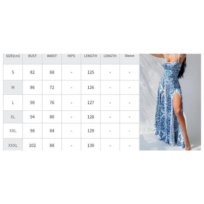 SVCD000006 Summer fashion printed halter V-neck slit sexy European and American dress
