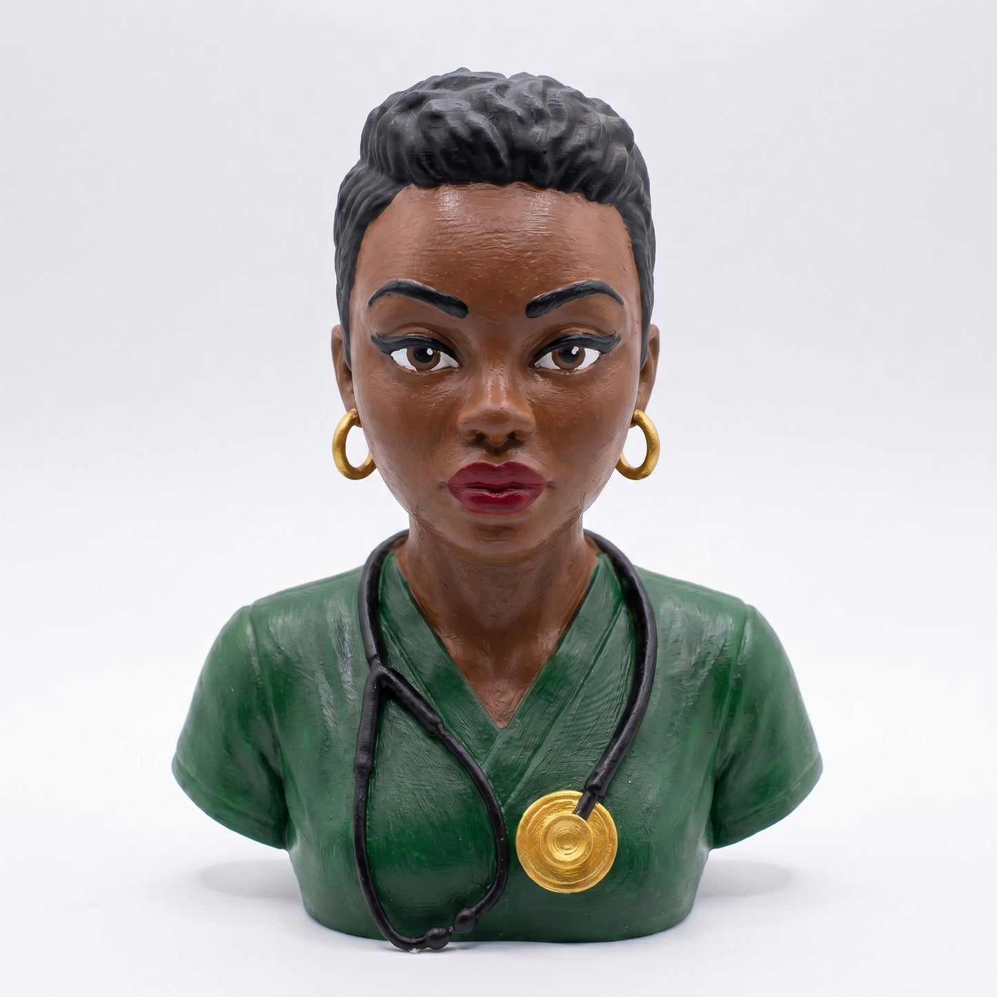 SUPERVALUECHOICE HCSEUA00054  Z- Paint Your Own Stethoscope Doctor Figure Resin Blank Customizable Sculpture Blanks for DIY Brooch Making 2" × 2.7" × 0.5"