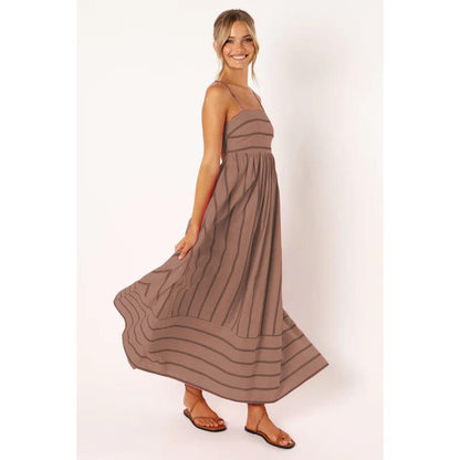 SVCD000122 Summer fashion striped halter top backless dress with a fresh style