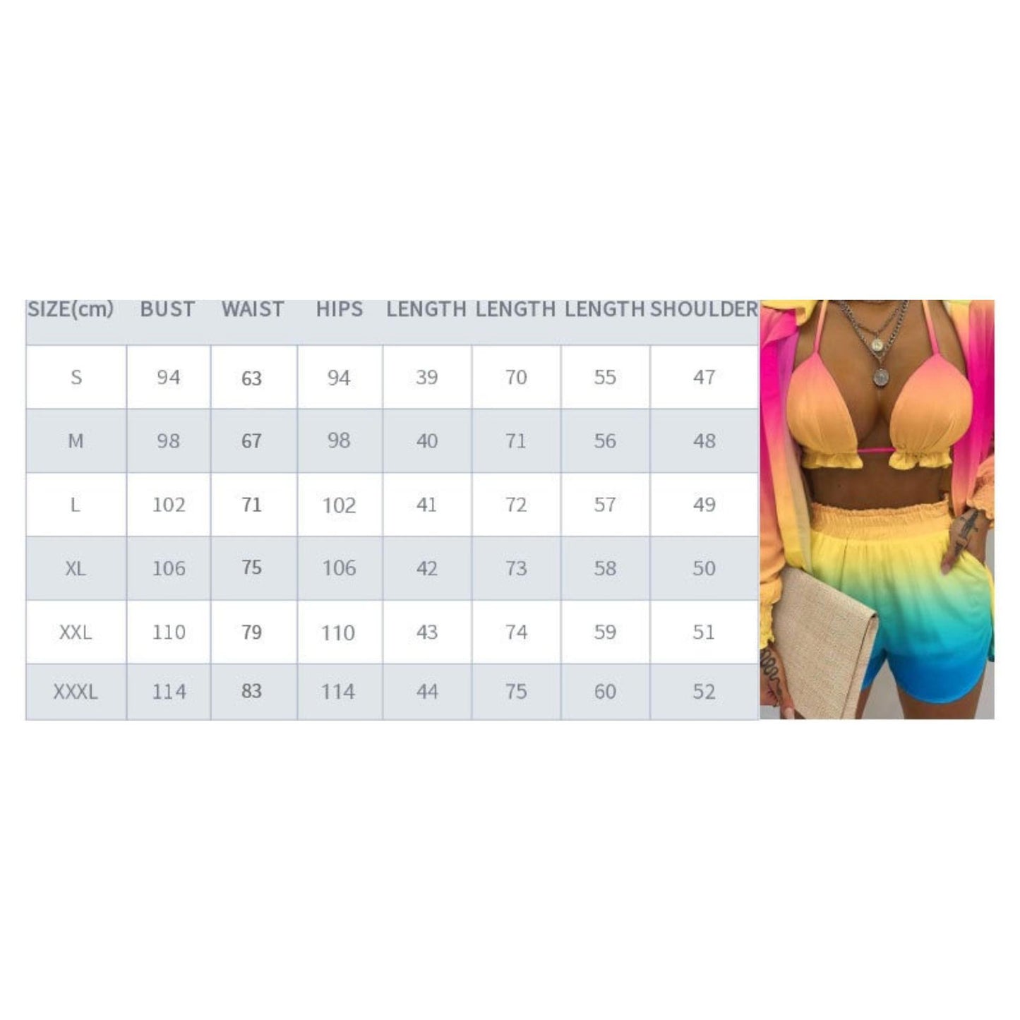 SVCM000080  Three-piece set  Sexy European and American women's solid-color shorts fashion