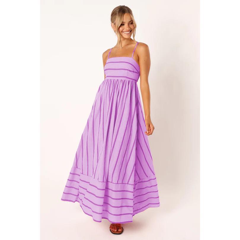 SVCD000122 Summer fashion striped halter top backless dress with a fresh style