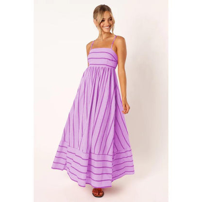 SVCD000122 Summer fashion striped halter top backless dress with a fresh style