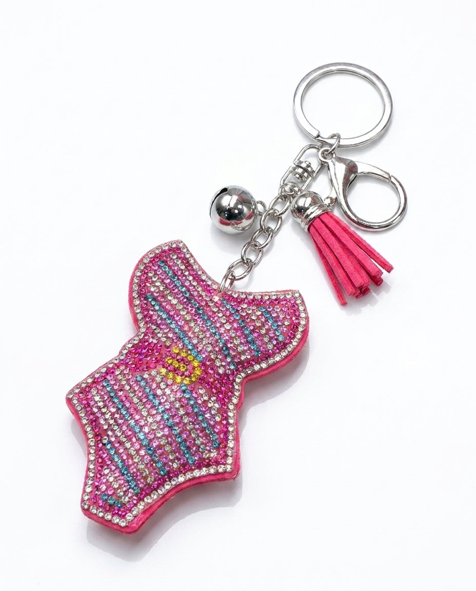 SUPERVALUECHOICE HCSESA00099 Bling Pink Swimsuit Keychain & Brooch