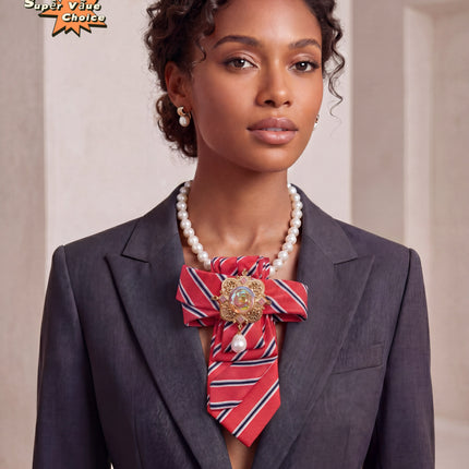 SUPERVALUECHOICE HCSEZA00019 Red and Black Striped Tie