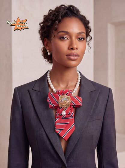 SUPERVALUECHOICE HCSEZA00019 Red and Black Striped Tie