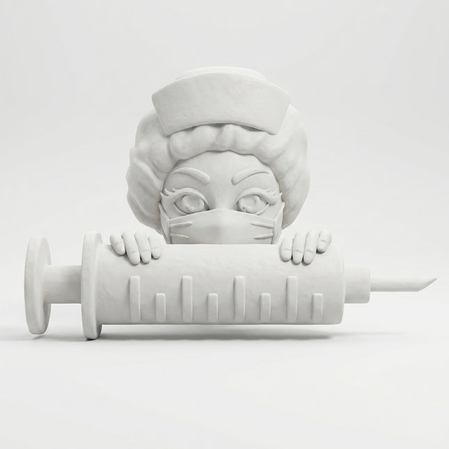 SUPERVALUECHOICE HCSEUA00068  Z-Blank Masked Nurse Syringe Resin Figurine DIY Paintable Blanks for Brooch