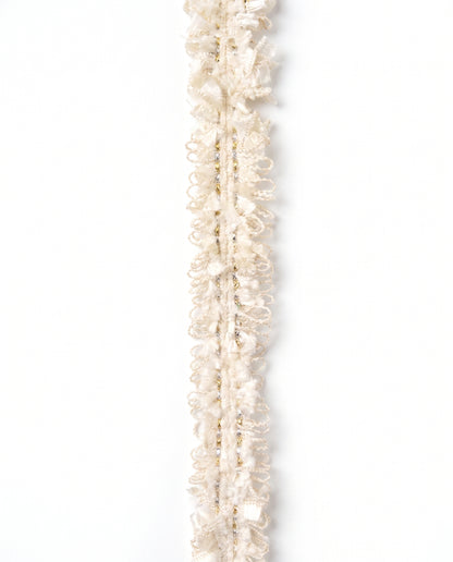 SuperValueChoice HCSEOA00009 Pastel Fringe Tweed Woven Trim Metallic Gold Thread Decorative Ribbon for Dress Hair Accessory DIY Sewing Craft ,0.59in width