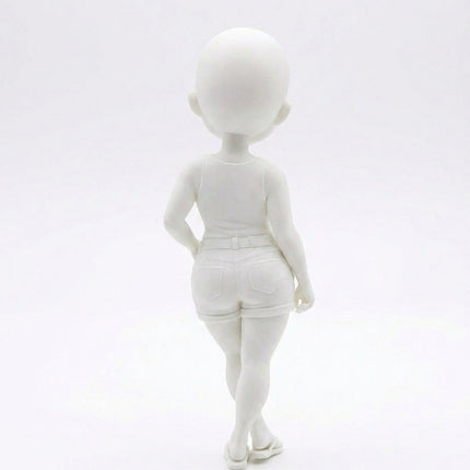 SUPERVALUECHOICE HCSEUA00047  Y - Paint Your Own Unfinished Bald Lady Doll Sculpture Blank Customizable DIY Accessory Base for Keychains Brooches 2.3" × 0.7" × 0.4"