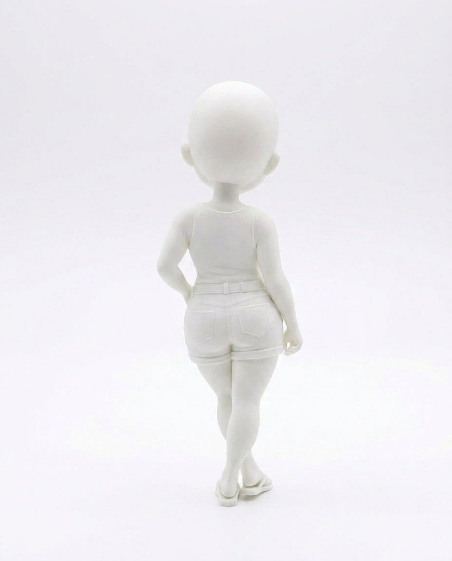 SUPERVALUECHOICE HCSEUA00047  Y - Paint Your Own Unfinished Bald Lady Doll Sculpture Blank Customizable DIY Accessory Base for Keychains Brooches 2.3" × 0.7" × 0.5"