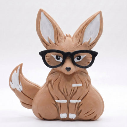 SUPERVALUECHOICE HCSEUA00017 Z-Paint Your Own Cute Eyeglass Fox Resin Mold Blank, DIY Accessory Blanks to Make Brooch Keychain Charms