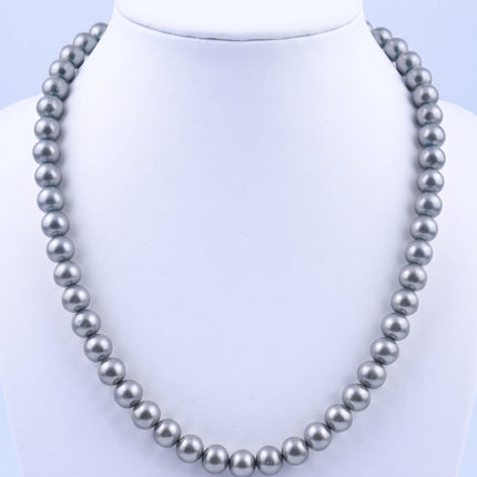 SUPERVALUECHOICE HCSEN00002 Multicolor Round Pearl Choker Necklace Classic Single Strand Beaded Necklace for Women Daily Wedding Jewelry
