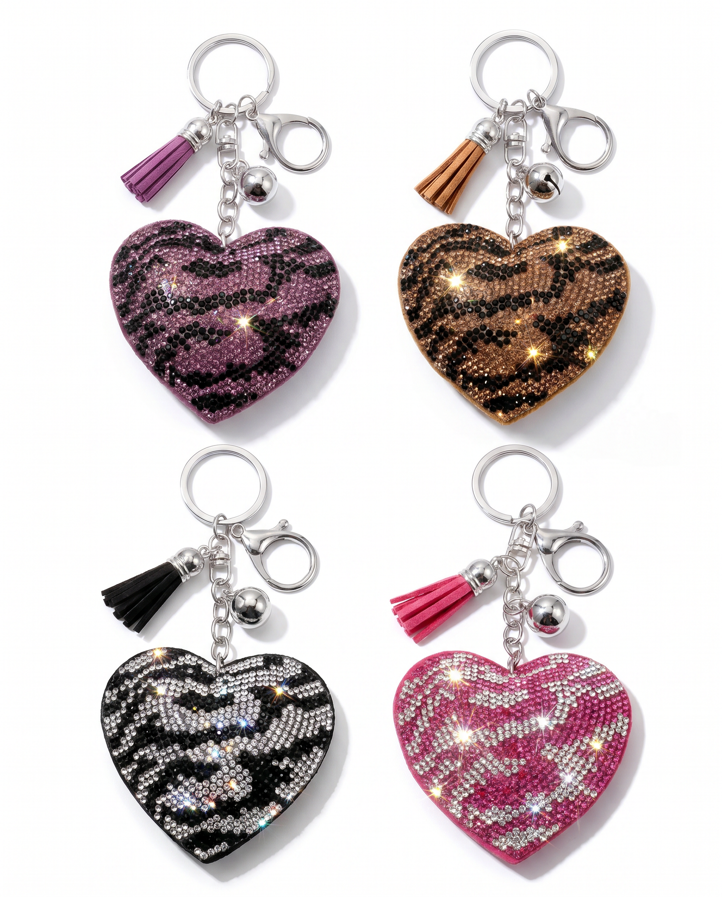 SUPERVALUECHOICE HCSESA00044 Sparkly Rhinestone Heart Bow Keychain Brooch