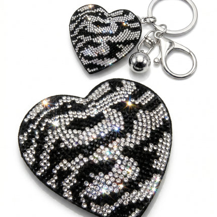 SUPERVALUECHOICE HCSESA00044 Sparkly Rhinestone Heart Bow Keychain Brooch