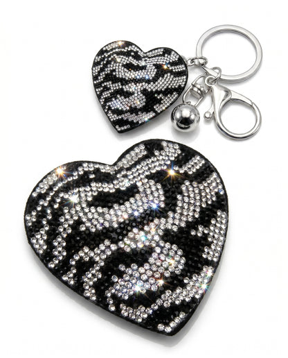SUPERVALUECHOICE HCSESA00044 Sparkly Rhinestone Heart Bow Keychain Brooch
