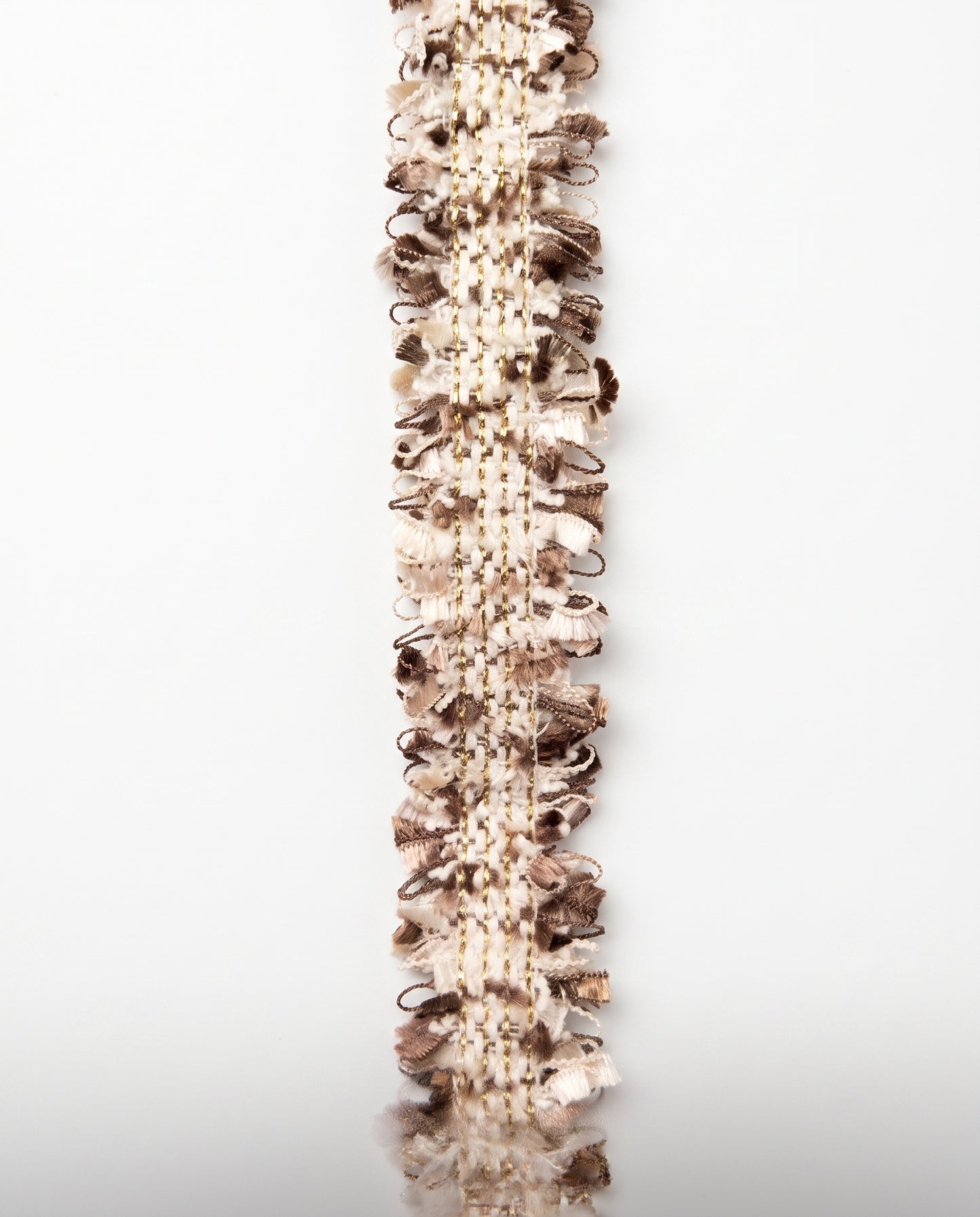 SuperValueChoice HCSEOA00008 Pastel Fringe Tweed Woven Trim Metallic Gold Thread Decorative Ribbon for Dress Hair Accessory DIY Sewing Craft ,0.98in width