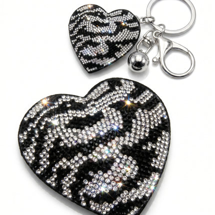 SUPERVALUECHOICE HCSESA00044 Sparkly Rhinestone Heart Bow Keychain Brooch