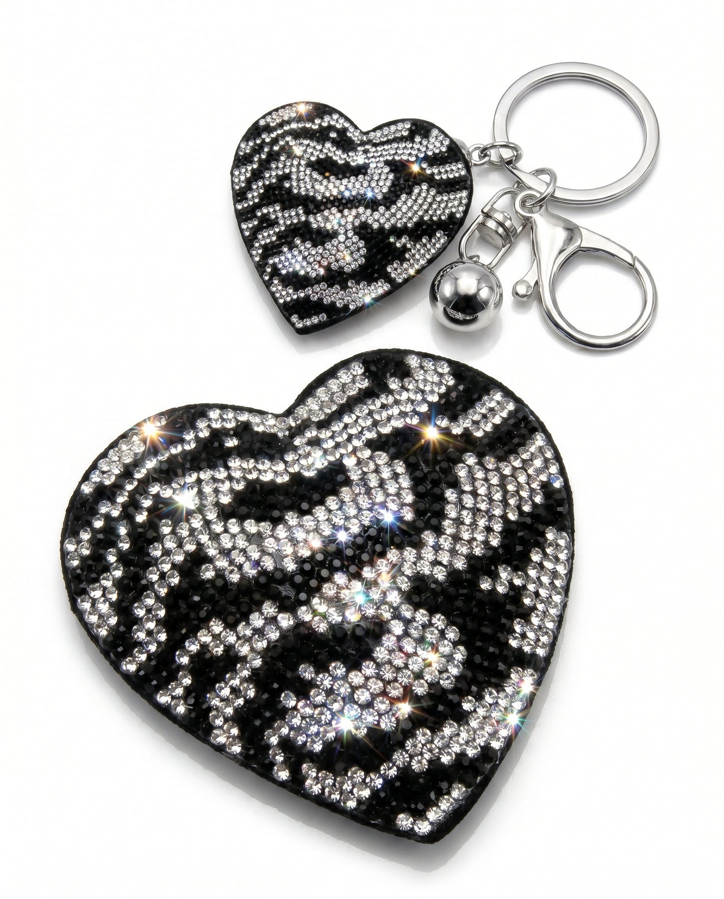 SUPERVALUECHOICE HCSESA00044 Sparkly Rhinestone Heart Bow Keychain Brooch