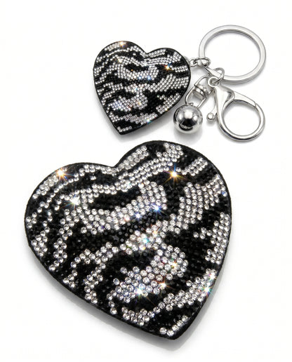 SUPERVALUECHOICE HCSESA00044 Sparkly Rhinestone Heart Bow Keychain Brooch