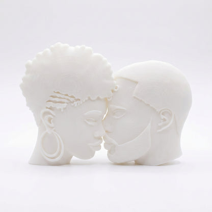 SUPERVALUECHOICE HCSEUA00048  Z-Paint Your Own Unfinished Kissing Black Couple Sculpture Blank Customizable DIY Accessory Base  2.3" × 3.1" × 0.5"