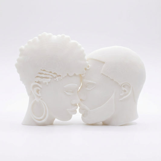 SUPERVALUECHOICE HCSEUA00048  Z-Paint Your Own Unfinished Kissing Black Couple Sculpture Blank Customizable DIY Accessory Base  2.3" × 3.1" × 0.5"