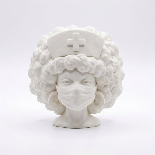 SUPERVALUECHOICE HCSEUA00056  Z-Blank Red Cross Nurse Resin Bust DIY Paintable Craft Blanks for Brooch Keychain DIY Accessories 2" × 2.7" × 0.6"