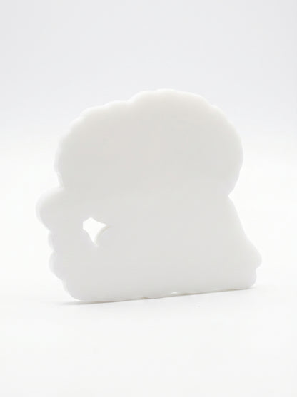SUPERVALUECHOICE HCSEUA00010 Z-Blank Paintable Off Shoulder Afro Lady Resin Blank, DIY Color Craft Blanks for Brooch & Keychain Making