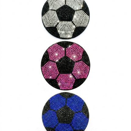 SUPERVALUECHOICE HCSESA00064 Rhinestone Soccer Ball Keychain & Brooch