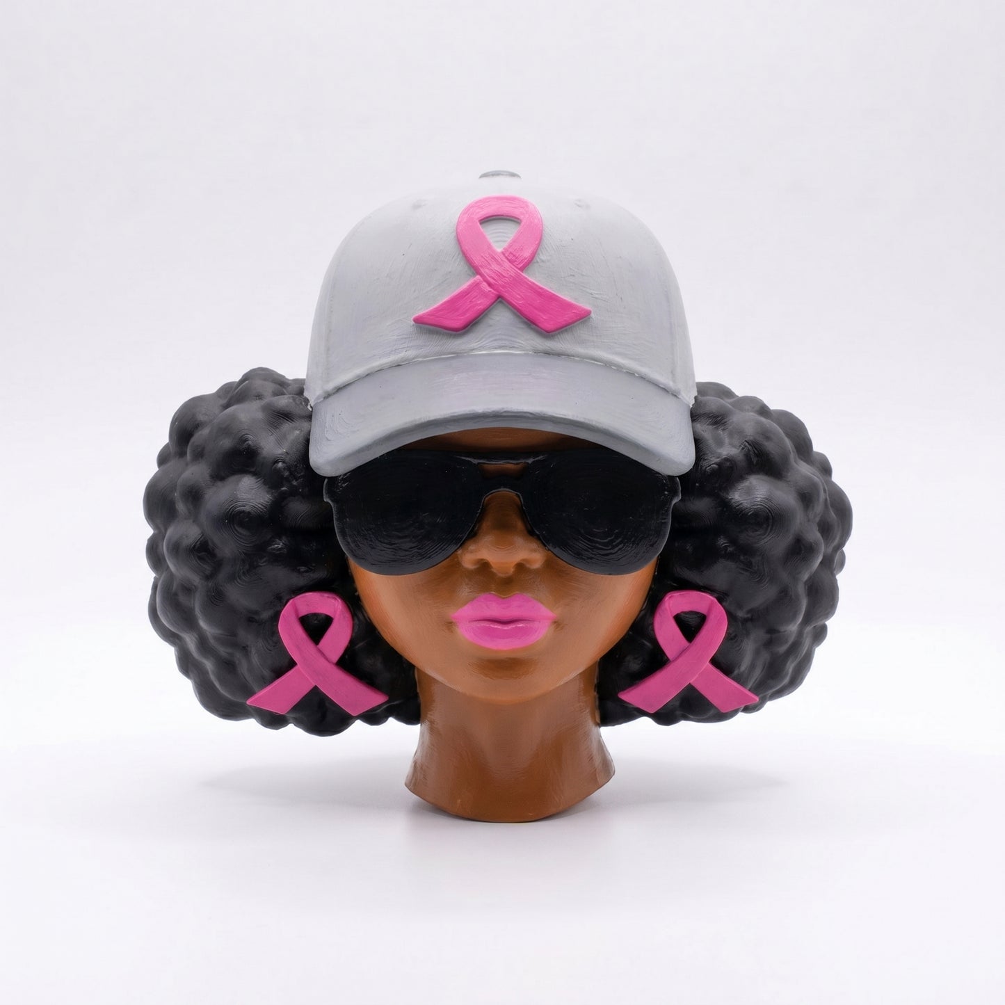 SUPERVALUECHOICE HCSEUA00050  Z-Blank Breast Cancer Awareness Pink Ribbon Lady Resin Blank DIY Paintable Blanks for Brooch 2.3" × 2.7" × 0.5"