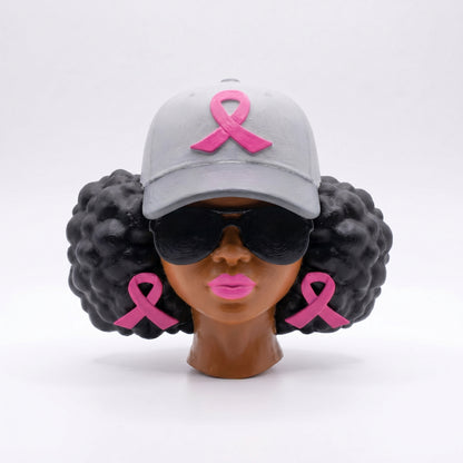SUPERVALUECHOICE HCSEUA00050  Z-Blank Breast Cancer Awareness Pink Ribbon Lady Resin Blank DIY Paintable Blanks for Brooch 2.3" × 2.7" × 0.5"