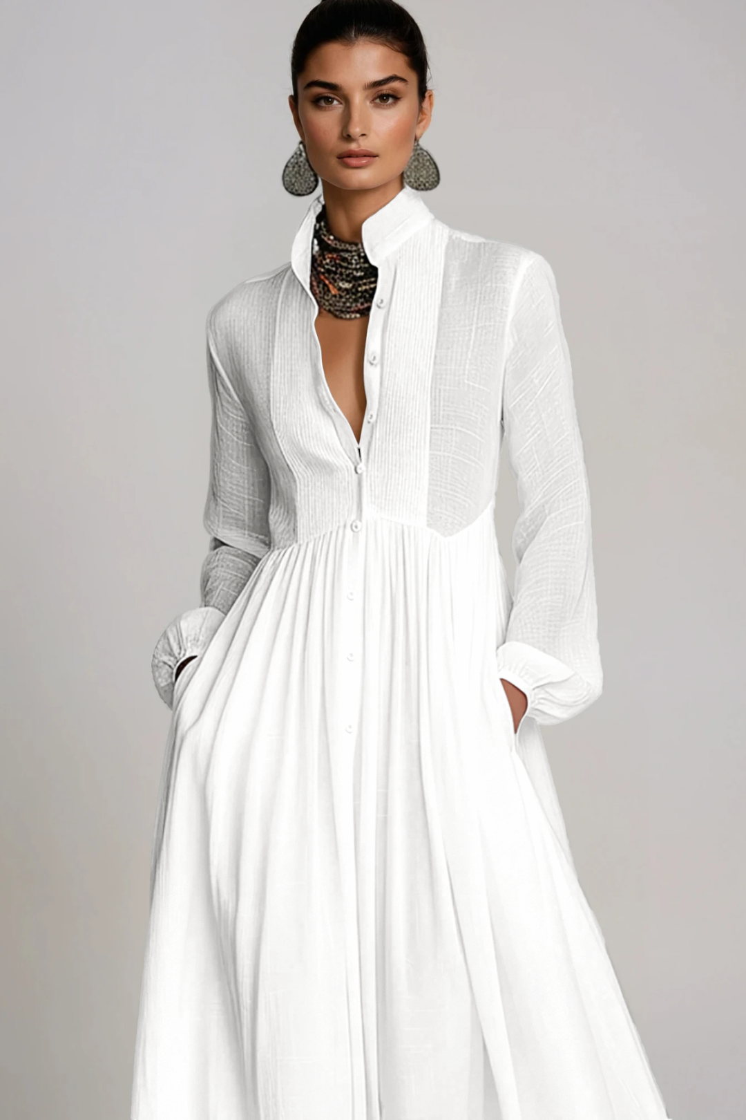 SUPERVALUECHOICE HCSEAA00012 Plunge Ruch Maxi Dress