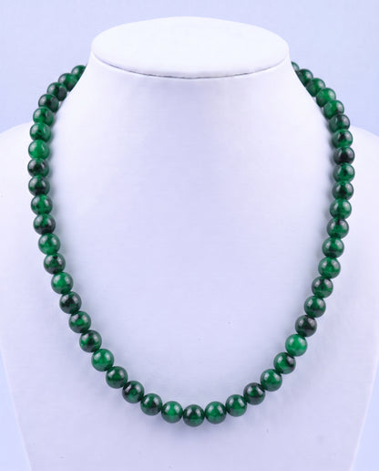 SUPERVALUECHOICE HCSEN00003 0.31 Inch Round Cat Eye Bead Single Strand Necklace 16 Inch With 6 Inch Extender 15 Colors Collarbone Beaded Chain Jewelry For Women
