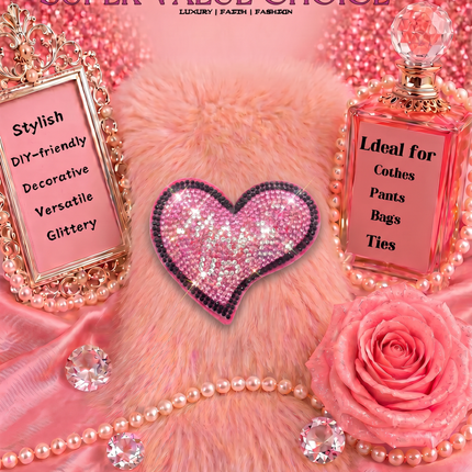 SUPERVALUECHOICE HCSESA00041 Crystal Pink Heart Keychain and Brooch Multifunctional Bag Charm