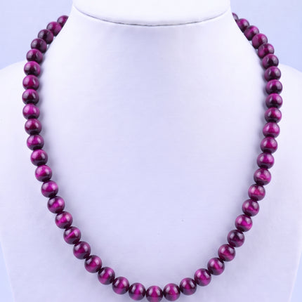 SUPERVALUECHOICE HCSEN00003 0.31 Inch Round Cat Eye Bead Single Strand Necklace 16&18 Inch With 6 Inch Extender 15 Colors Collarbone Beaded Chain Jewelry For Women